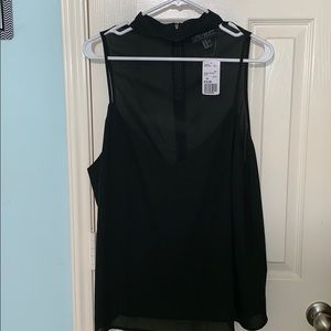 BLACK WOVEN TOP/CAMI